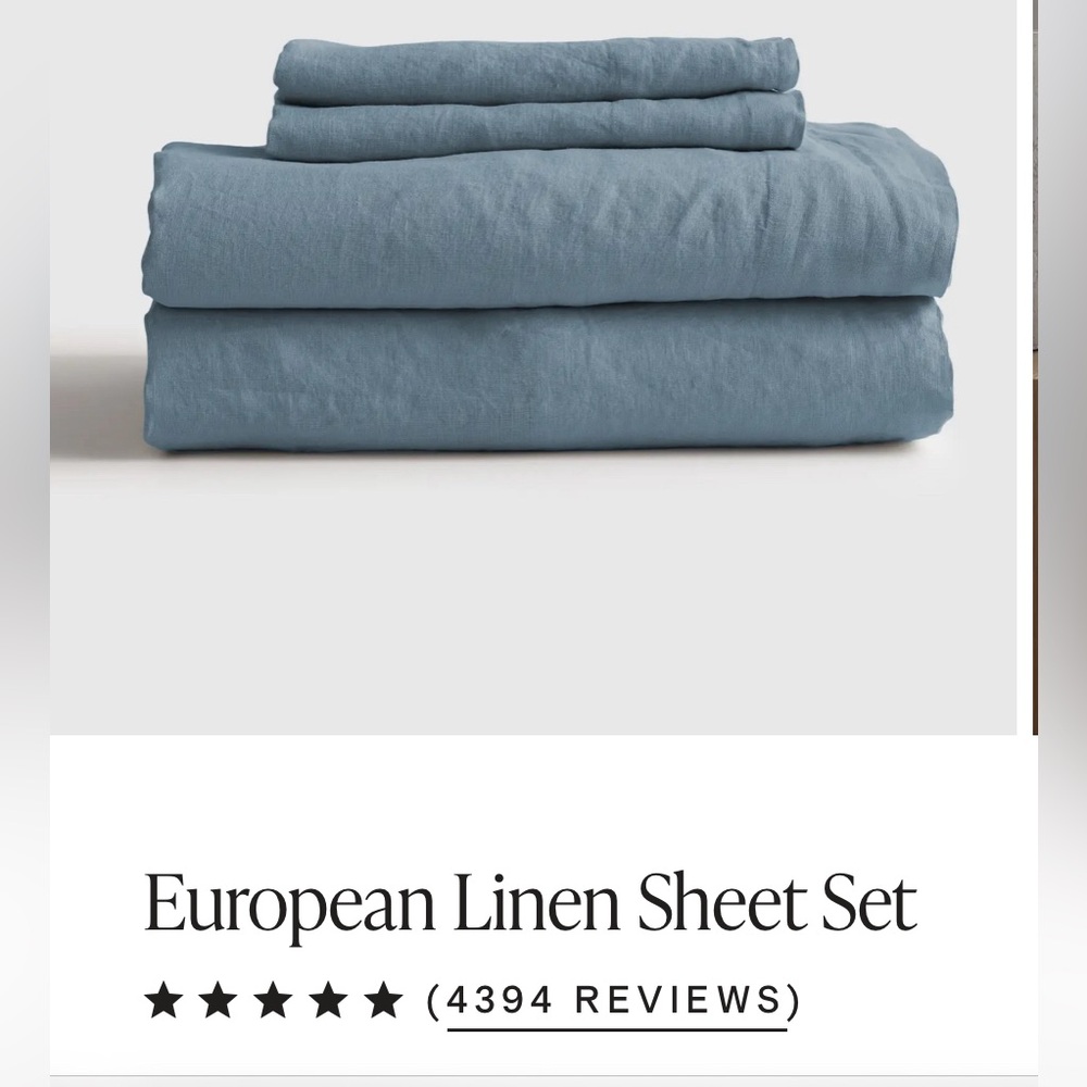 Quince 100% linen fitted sheet and 2 king pillow cases